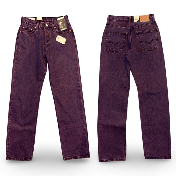 Levi's® Premium 501® ‘90S Women’s Colored Denim Jeans in Chroma Acid Purple - Picture 2 of 16
